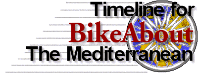 The BikeAbout--The Mediterranean Approximate Timeline